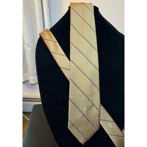 YSL Yves St Laurent Vintage Beige Silk Tie EUC